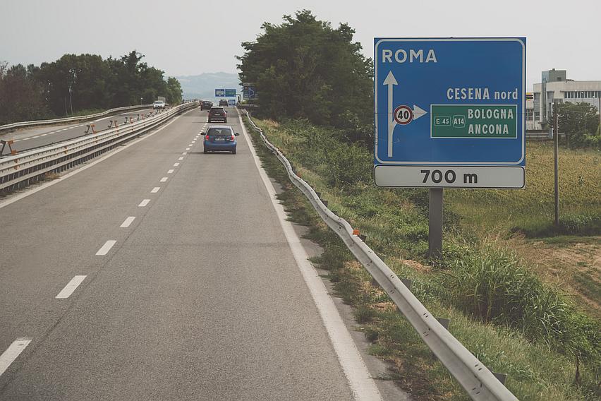 Highway to Roma in Italy