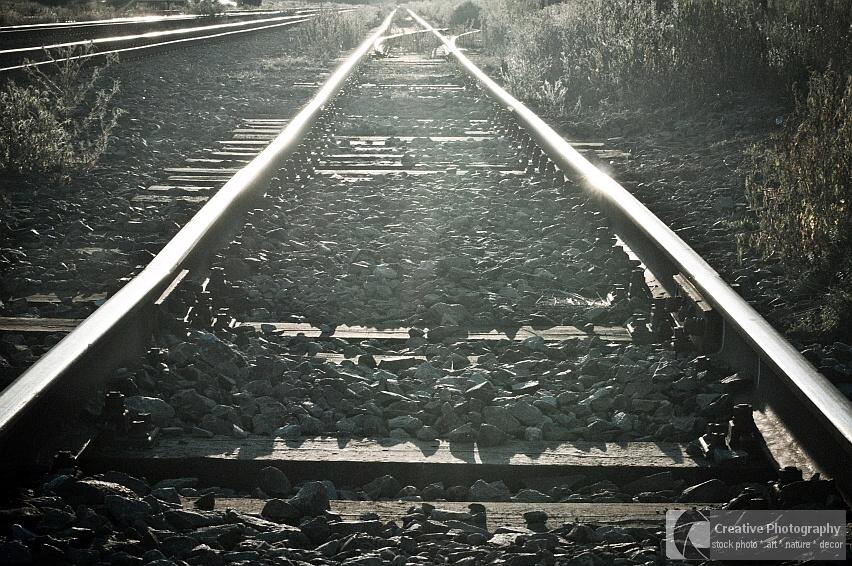 Photo about the railroad tracks