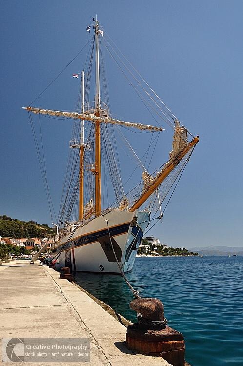 The ship Queen of the sea (Kraljica mora) in Podgora