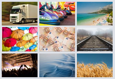 Collage of high quality stock photos for website