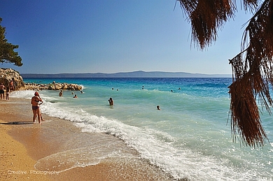 Travel photo about beautiful beach of Podgora in Croatia